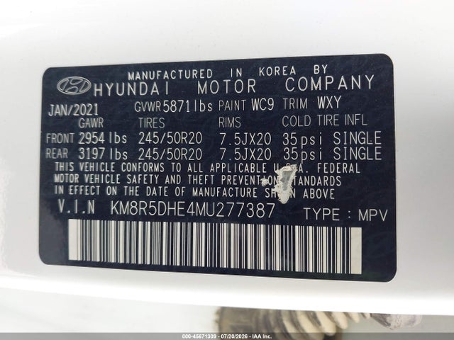 Hyundai Palisade Limited 2021 KM8R5DHE4MU277387 Image 9