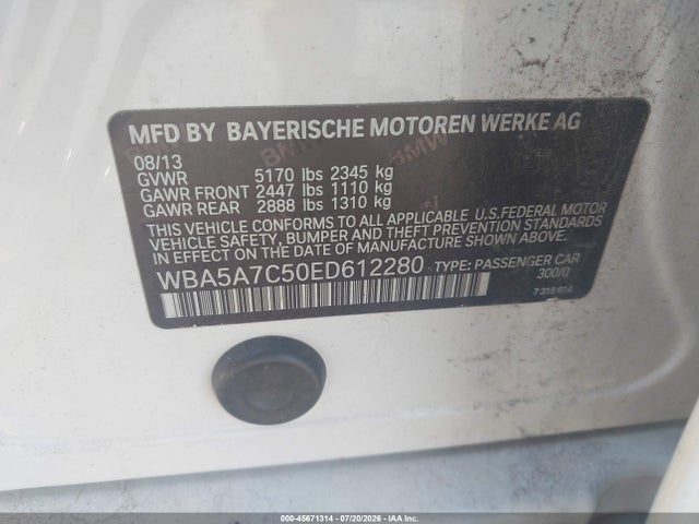 Продажа на аукционе авто 2014 Bmw 528i Xdrive, vin: WBA5A7C50ED612280, номер лота: 45671314