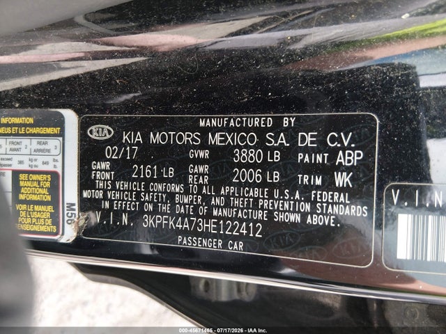 KIA FORTE LX 2017 3KPFK4A73HE122412 Image 9