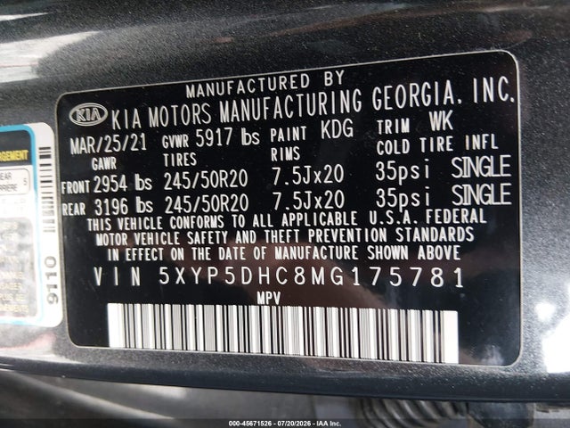 KIA Telluride Sx 2021 5XYP5DHC8MG175781 Image 9