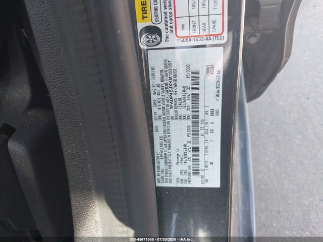 45671548 :رقم المزاد ، 3FADP4BJXKM163187 vin ، 2019 Ford Fiesta Se مزاد بيع