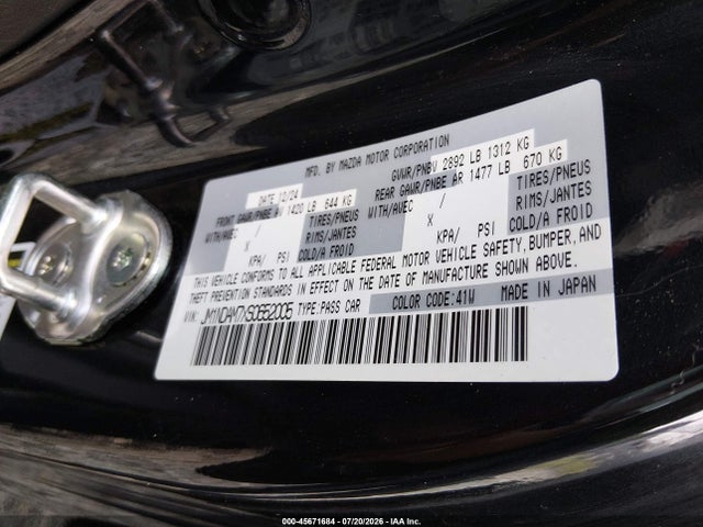 Aukcja sprzedaży 2025 Mazda Mx-5 Miata Rf Grand Touring, vin: JM1NDAM7XS0652005, numer aukcji: 45671684