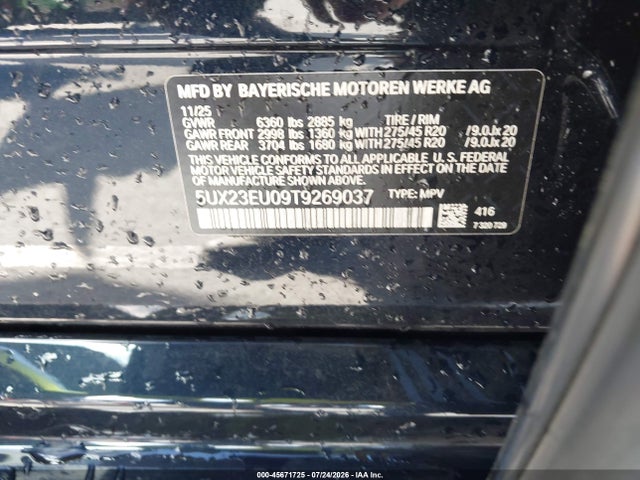 5UX23EU09T9269037 BMW X5 Xdrive40i
