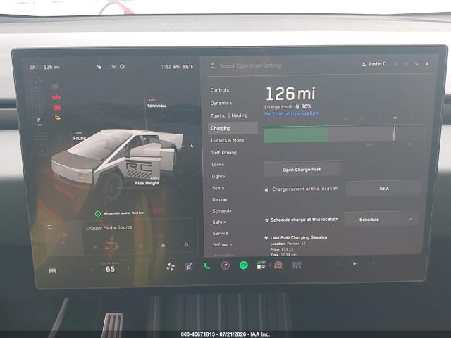 45671813 :رقم المزاد ، 7G2CEHED5SA073419 vin ، 2025 Tesla Cybertruck All-wheel Drive مزاد بيع