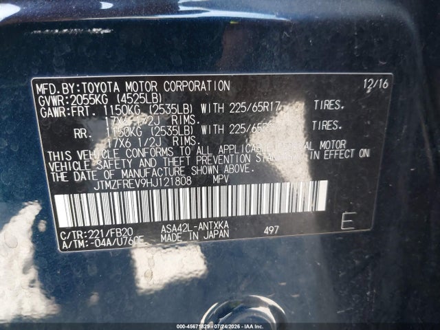 Toyota RAV4 LE 2017 JTMZFREV9HJ121808 Image 9