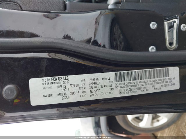 3C4NJCBB7JT233607 Jeep Compass Latitude Fwd