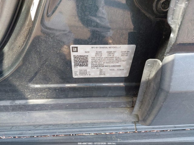 1GNERGKW2JJ282005 Chevrolet Traverse Lt Cloth