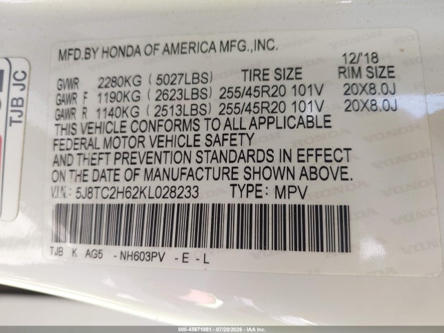 Acura Rdx A-spec Package 2019 5J8TC2H62KL028233 Image 9