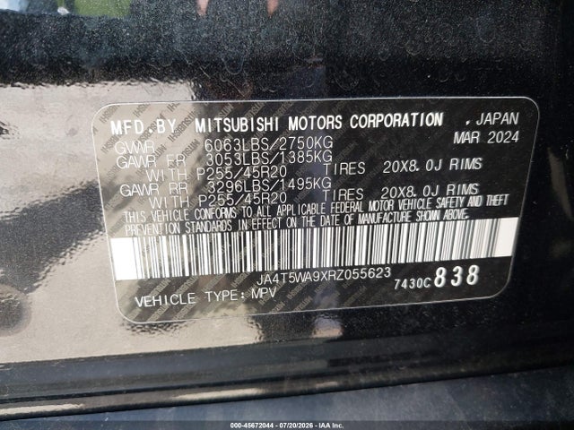 Продажа на аукционе авто 2024 Mitsubishi Outlander Phev Sel S-awc, vin: JA4T5WA9XRZ055623, номер лота: 45672044