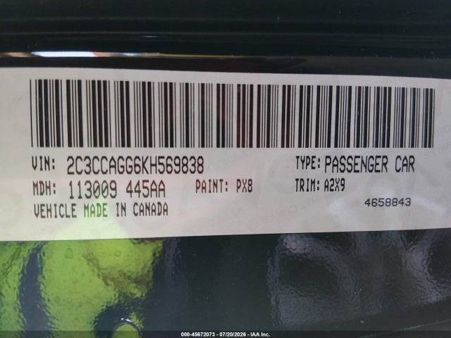 45672073 :رقم المزاد ، 2C3CCAGG6KH569838 vin ، 2019 Chrysler 300 300s Awd مزاد بيع