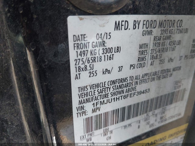 1FMJU1HT6FEF39453 Ford Expedition King Ranch/xlt