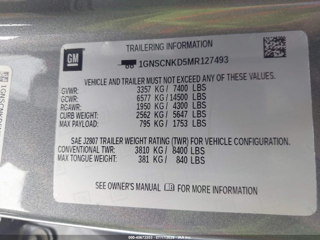 Chevrolet Tahoe 2wd Lt 2021 1GNSCNKD5MR127493 Image 9