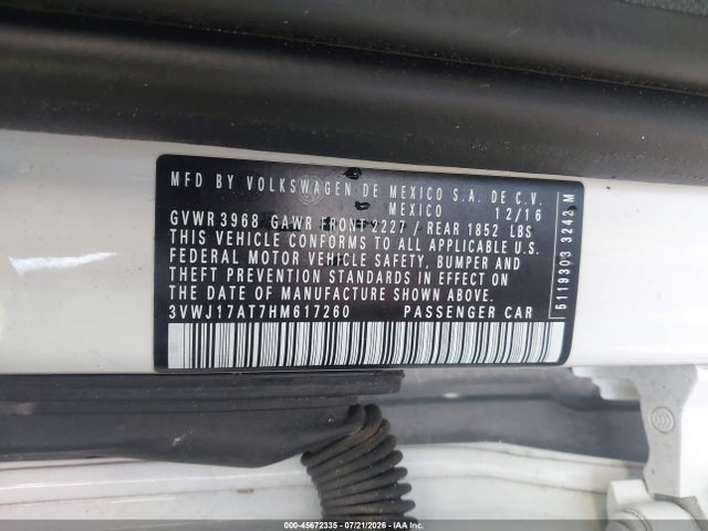 Продажа на аукционе авто 2017 Volkswagen Beetle 1.8t Se/1.8t Sel, vin: 3VWJ17AT7HM617260, номер лота: 45672335