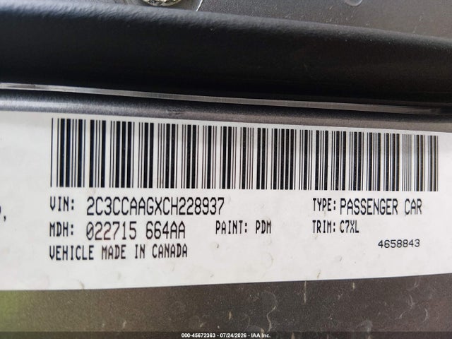 45672363 :رقم المزاد ، 2C3CCAAGXCH228937 vin ، 2012 Chrysler 300 مزاد بيع