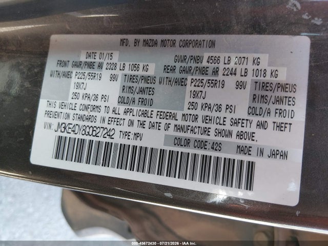 Продажа на аукционе авто 2016 Mazda Cx-5 Grand Touring, vin: JM3KE4DY8G0627242, номер лота: 45672430