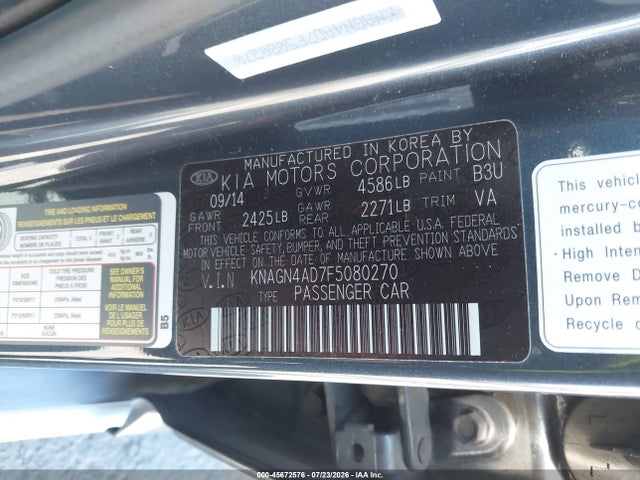 KIA Optima Hybrid Ex 2015 KNAGN4AD7F5080270 Image 9