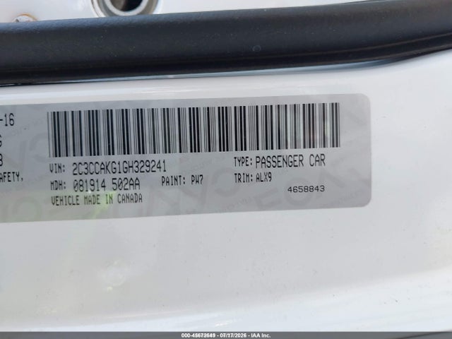 45672649 :رقم المزاد ، 2C3CCAKG1GH329241 vin ، 2016 Chrysler 300c Awd مزاد بيع