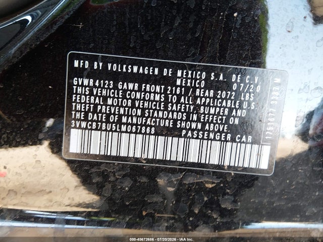 3VWCB7BU5LM067868 Volkswagen Jetta 1.4t R-line/1.4t S/1.4t Se