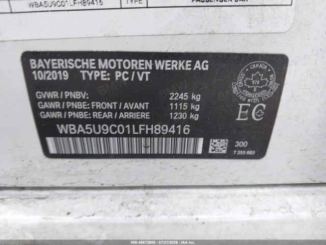 Aukcja sprzedaży 2020 Bmw M340i M340i Xdrive, vin: WBA5U9C01LFH89416, numer aukcji: 45672688
