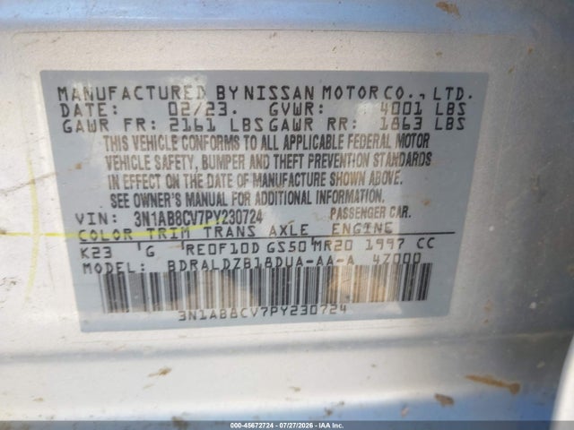 Nissan Sentra Sv Xtronic Cvt 2023 3N1AB8CV7PY230724 Image 9