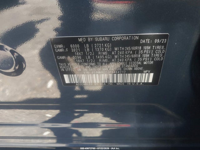 Subaru Ascent Premium 7-passenger 2023 4S4WMAED3P3464212 Image 9