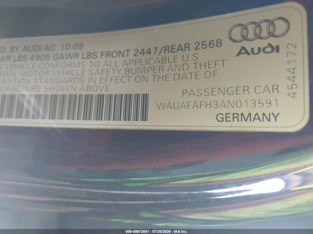 Продажа на аукционе авто 2010 Audi A5 2.0t Premium, vin: WAUAFAFH3AN013591, номер лота: 45672881