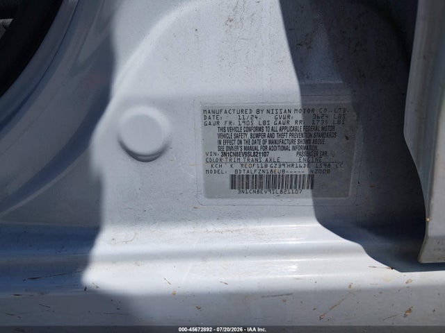 Aukcja sprzedaży 2025 Nissan Versa 1.6 Sv, vin: 3N1CN8EV9SL821107, numer aukcji: 45672892
