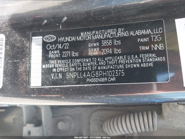 2023 Hyundai Elantra Se მანქანა იყიდება აუქციონზე, vin: 5NPLL4AG8PH102375, აუქციონის ნომერი: 45672907