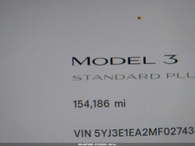 Aukcja sprzedaży 2021 Tesla Model 3 Standard Range Plus Rear-wheel Drive, vin: 5YJ3E1EA2MF027438, numer aukcji: 45672999