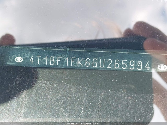 Продажа на аукционе авто 2016 Toyota Camry Le, vin: 4T1BF1FK6GU265994, номер лота: 45673011