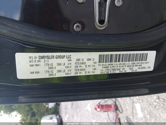 Продажа на аукционе авто 2011 Ram Ram 1500 Laramie, vin: 1D7RV1CT6BS616402, номер лота: 45673101