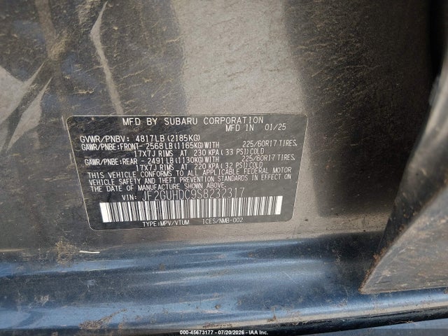 Продажа на аукционе авто 2025 Subaru Crosstrek Premium, vin: JF2GUHDC9S8232317, номер лота: 45673177