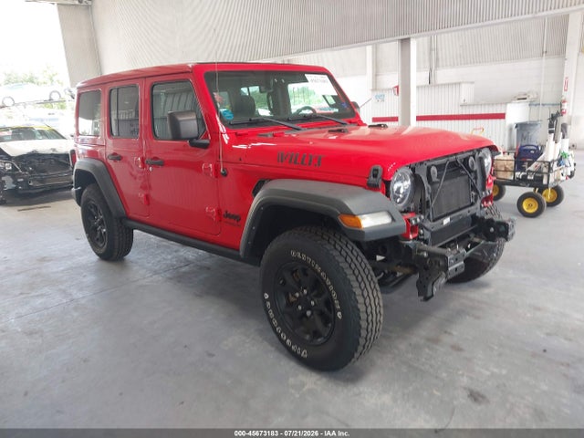 45673183 :رقم المزاد ، 1C4HJXDG2MW744007 vin ، 2021 Jeep Wrangler Unlimited Willys 4x4 مزاد بيع