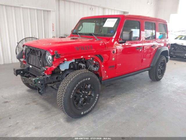Продаж на аукціоні авто 2021 Jeep Wrangler Unlimited Willys 4x4, vin: 1C4HJXDG2MW744007, номер лоту: 45673183
