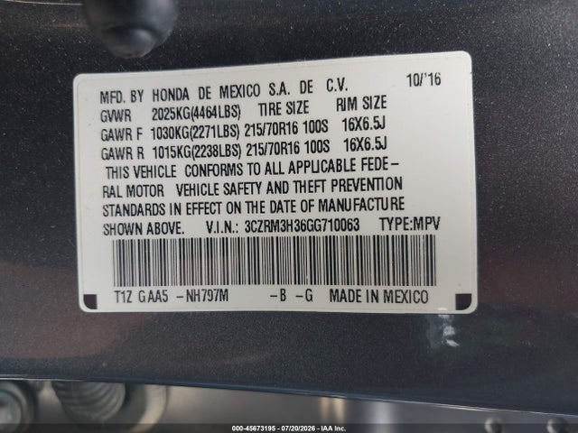 Honda CR-V LX 2016 3CZRM3H36GG710063 Image 9