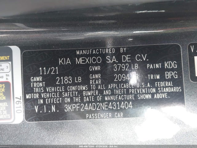 KIA Forte Lxs 2022 3KPF24AD2NE431404 Image 9