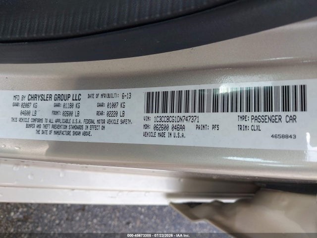 Продаж на аукціоні авто 2013 Chrysler 200 Limited, vin: 1C3CCBCG1DN747371, номер лоту: 45673305