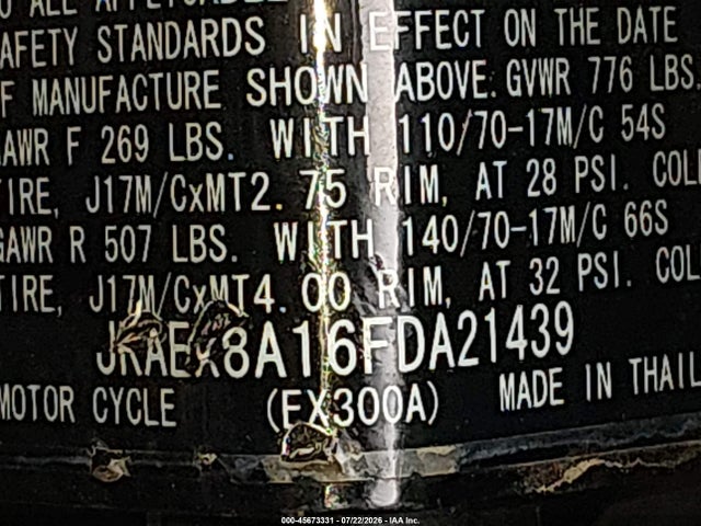 Kawasaki Ex300 A 2015 JKAEX8A16FDA21439 Image 10
