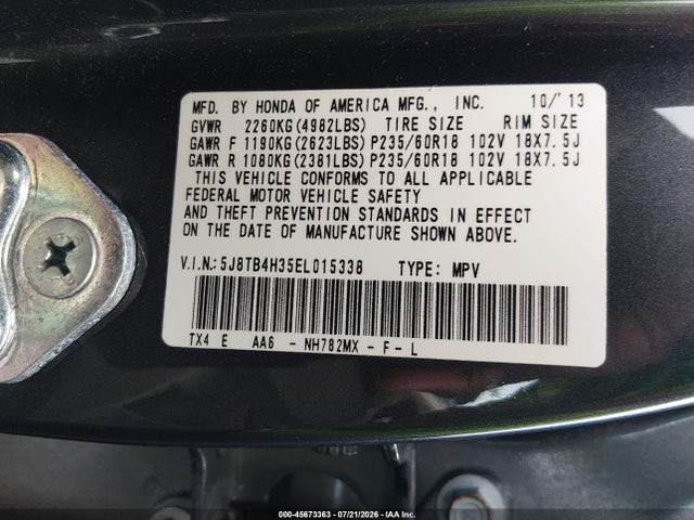 Продаж на аукціоні авто 2014 Acura Rdx, vin: 5J8TB4H35EL015338, номер лоту: 45673363