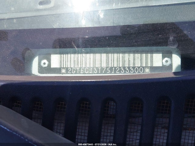 45673443 :رقم المزاد ، 2GTEC13T751233300 vin ، 2005 Gmc Sierra 1500 Sle مزاد بيع
