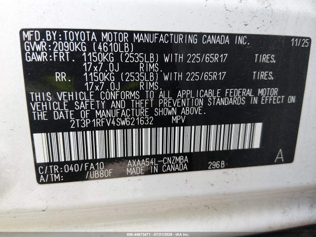Toyota Rav4 Xle 2025 2T3P1RFV4SW621632 Image 9