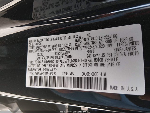 Aukcja sprzedaży 2026 Mazda Cx-50 2.5 Turbo Premium Plus, vin: 7MMVABEY4TN483822, numer aukcji: 45673493