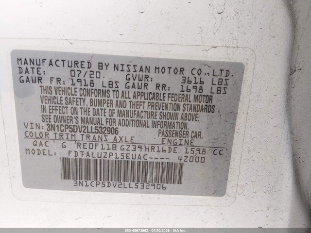 Nissan Kicks Sr Xtronic Cvt 2020 3N1CP5DV2LL532906 Image 9