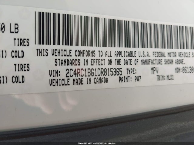 Продаж на аукціоні авто 2013 Chrysler Town & Country Touring, vin: 2C4RC1BG1DR815365, номер лоту: 45673637