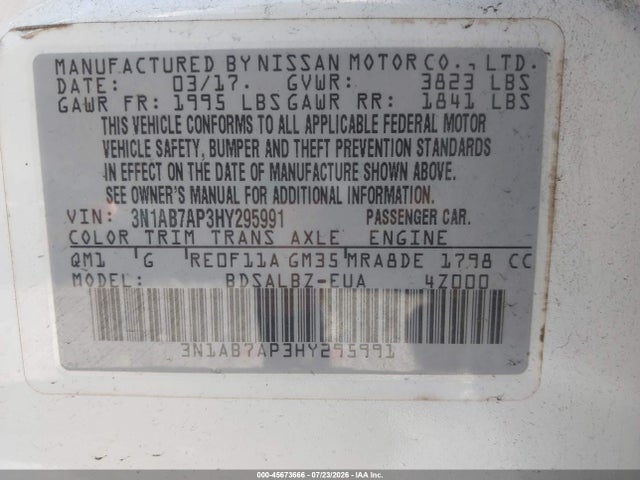 Nissan SENTRA S 2017 3N1AB7AP3HY295991 Image 9