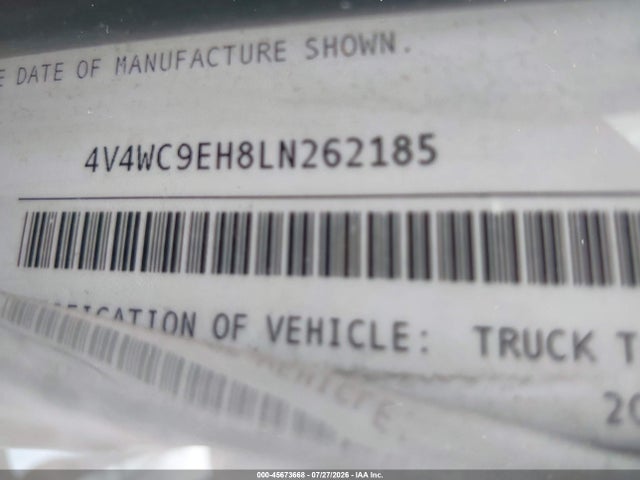 Aukcja sprzedaży 2020 Volvo Vnr, vin: 4V4WC9EH8LN262185, numer aukcji: 45673668