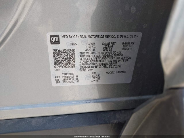 3GNAXHEG0SL317178 Chevrolet Equinox Fwd Lt