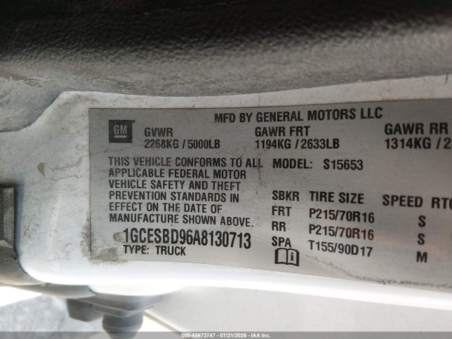 Aukcja sprzedaży 2010 Chevrolet Colorado Work Truck, vin: 1GCESBD96A8130713, numer aukcji: 45673747