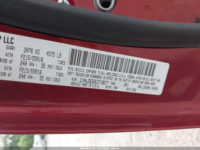 2014 Jeep Compass Latitude მანქანა იყიდება აუქციონზე, vin: 1C4NJDEB3ED718677, აუქციონის ნომერი: 45673769