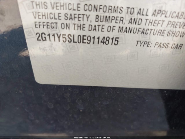 45673821 :رقم المزاد ، 2G11Y5SL0E9114815 vin ، 2014 Chevrolet Impala 1ls مزاد بيع